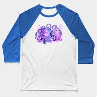 Watercolor Octopus - Purple Baseball T-Shirt